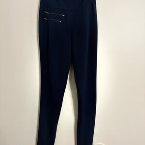 Abercrombie & Fitch Navy Textured High Rise Leggings with Zip Details NWT Small